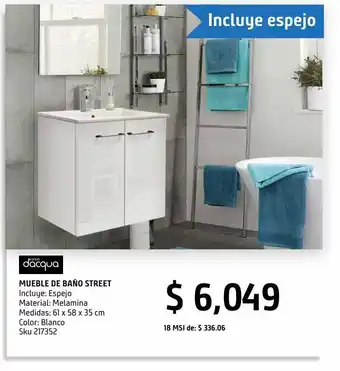 Sodimac Homecenter Mueble de baño street con espejo blanco oferta
