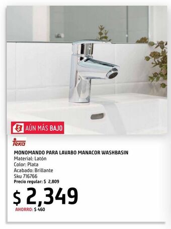 Sodimac Homecenter Monomando para lavabo manacor washbasin oferta
