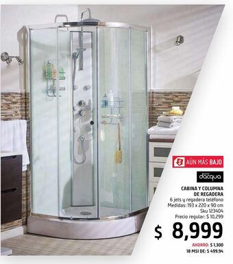 Sodimac Homecenter Cabina y columna de regadera oferta