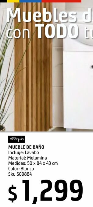 Sodimac Homecenter Mueble de baño blanco 50x43x84 cm oferta