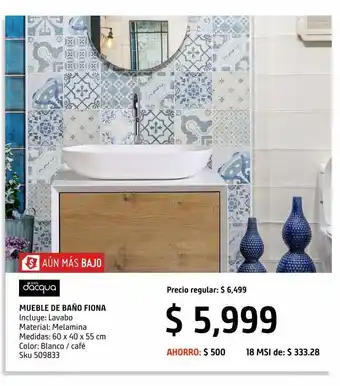 Sodimac Homecenter Mueble baño fiona blanco 60 cm oferta
