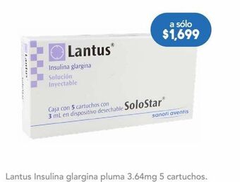 Lantus solostar con plumas 5 piezas jeringa