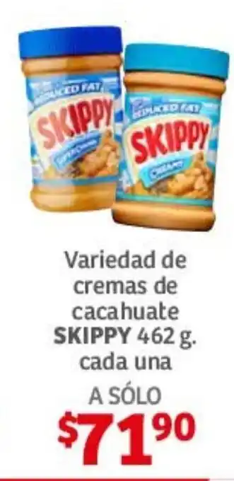 Soriana Híper Variedad de cremas de cacahuate SKIPPY 462g cada una oferta