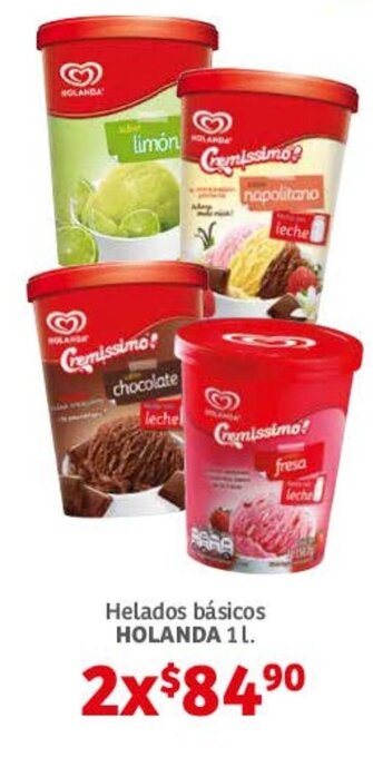 Soriana Híper Helados basicos HOLANDA 1L oferta