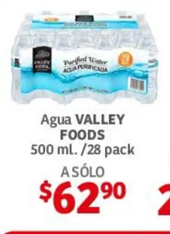 Soriana Híper Agua VALLEY FOODS 500 ml. / 28 pack oferta
