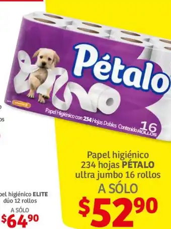 Soriana Híper Papel higienica 234 hojas PETALO ultra jumbo 16 rollos oferta