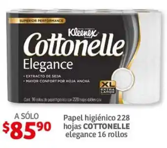 Soriana Híper Papel higienico 228 hojas COTTONELLE elegance 16 rollos oferta