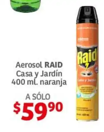 Soriana Híper Aerosol RAID casa y Jardin 400 ml naranja oferta