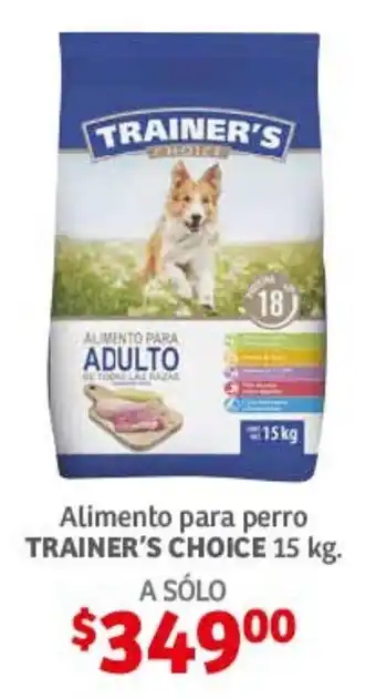 Soriana Híper Alimento para perro TRAINER'S CHOICE 15 kg oferta