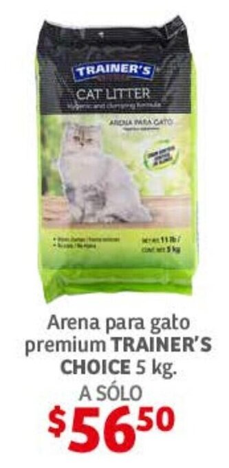Soriana Híper Arena para gato premium TRAINER'S CHOICE 5kg oferta