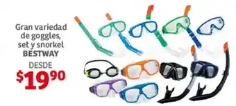 Gran variedad de goggles, set y snorkel BESTWAY