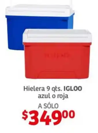 Soriana Híper Hielera 9 qts IGLOO azul o roja oferta