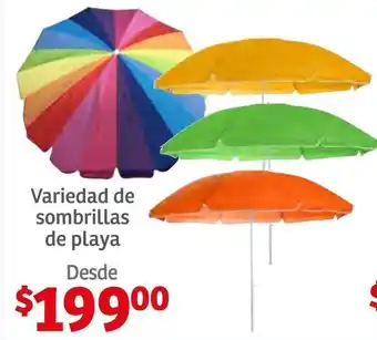 Soriana Híper Variedad de sombrillas de playa oferta