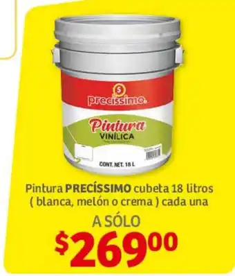 Soriana Híper Pintura PRECISSIMO cubeta 18 litros oferta