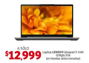 Soriana Híper Laptop LENOVO ideapad 3-14itl i3/8gb/256 oferta