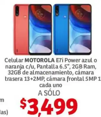 Soriana Híper Celular MOTOROLA E7i oferta