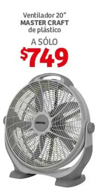 Soriana Híper Ventilador 20" MASTER CRAFT de plastico oferta