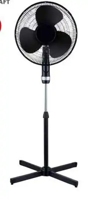 Ventilador 16" pedestal b/cruz negro MASTER CRAFT