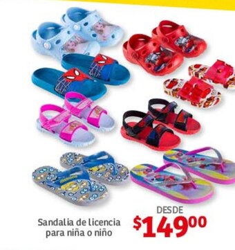 Soriana Híper Sandalia de licencia para niña o niño oferta