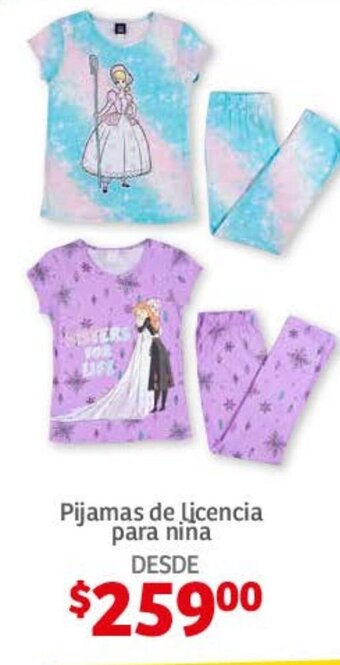 Soriana Híper Pijamas de licencia para niña oferta