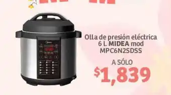 Soriana Híper Olla de presion electrica 6l MIDEA mod MPC6N2SDSS oferta