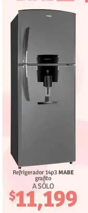 Soriana Híper Refrigerador 14p3 MABE grafito oferta