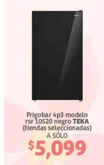 Soriana Híper Frigobar 4p3 modelo rsr 10520 negro TEKA oferta