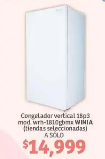 Congelador vertical 18p3 mod. wrh-1810gbmx WINIA