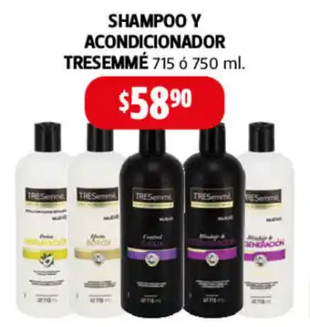 Farmacias Guadalajara Shampoo y Acondicionador Tresemmé 715 o 750ml oferta
