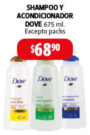 Farmacias Guadalajara Shampoo y Acondicionador Dove 675ml oferta