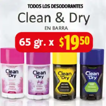 Desodorantes Clean & Dry 65g