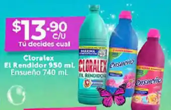 Farmacias Guadalajara Cloralex el Rendidor 950ml o Ensueño 740ml oferta