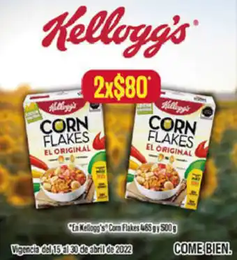 Farmacias Guadalajara Kellogg's Corn Flakes 2 x 465g y 500g oferta