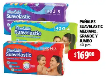 Farmacias Guadalajara Pañales Suavelastic Mediano, Grande y Jumbo 40 pzs. oferta