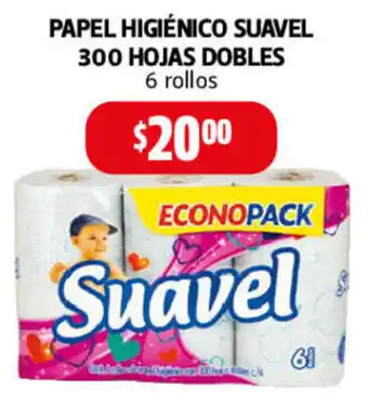 Farmacias Guadalajara Papel Higiénico Suavel 300 Hojas Dobles 6 rollos oferta