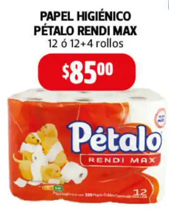 Farmacias Guadalajara Papel Higiénico Pétalo Rendi Max 12 o 12 +4 rollos oferta