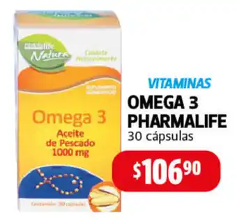 Farmacias Guadalajara Vitaminas Omega 3 Pharmalife 30 cápsulas oferta