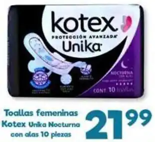 Toallas Femeninas Kotex Unika 10 Piezas