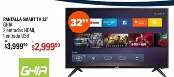 DelSol Smart tv ghia 32" 2 entradas hdmi, 1 entrada usb oferta