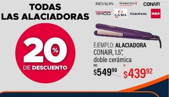 Alaciadora conair 1,5" doble ceramica