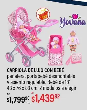 DelSol Carriola de lujo con bebé, 43x76x83cm bebe de 18" oferta