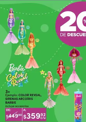 Sirena arcoíris barbie color reveal barbie