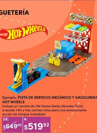 Pista de servicio mecánico y gasolinera hot wheels