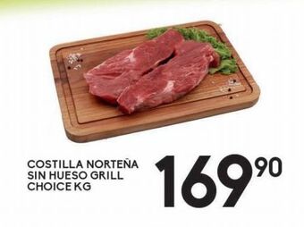 Alsuper Costilla norteña sin hueso grill choice kg oferta