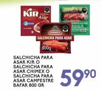 Alsuper Salchicha para asar kir 800gr o bafar o chimex 800g oferta