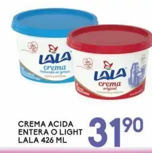 Alsuper Crema acida entera o light lala 426g oferta