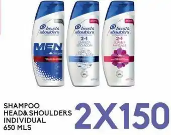 Alsuper Shampoo head & shoulders individual 650ml x 2 oferta