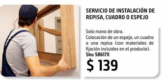 Sodimac Homecenter Servicio de instalación de repisa, cuadro o espejo oferta