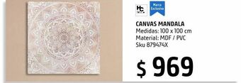 Sodimac Homecenter Canvas mandala foam-1 100x100 cm oferta