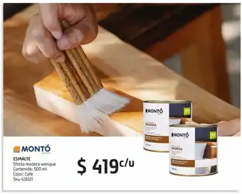 Sodimac Homecenter Esmalte efecto madera wengue 500ml oferta